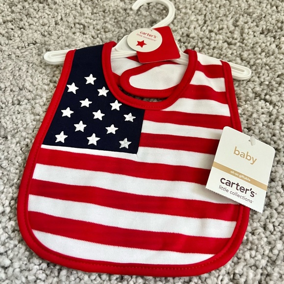 Carter’s Baby Bib Fourth of July Patriotic USA Flag 100% cotton - Picture 7 of 9